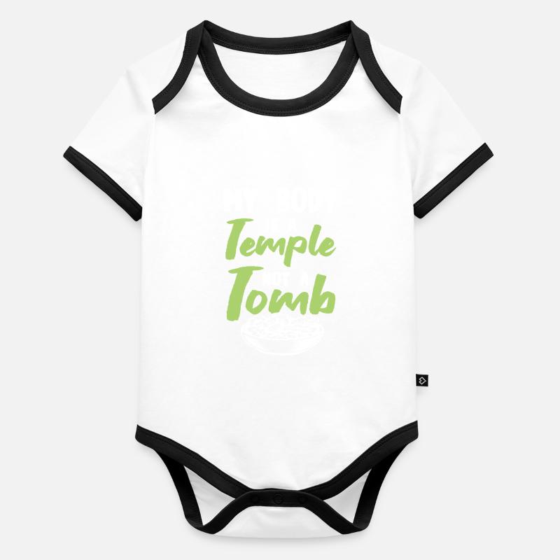 körper tempel vegan Baby Bio-Kurzarm-Kontrastbody