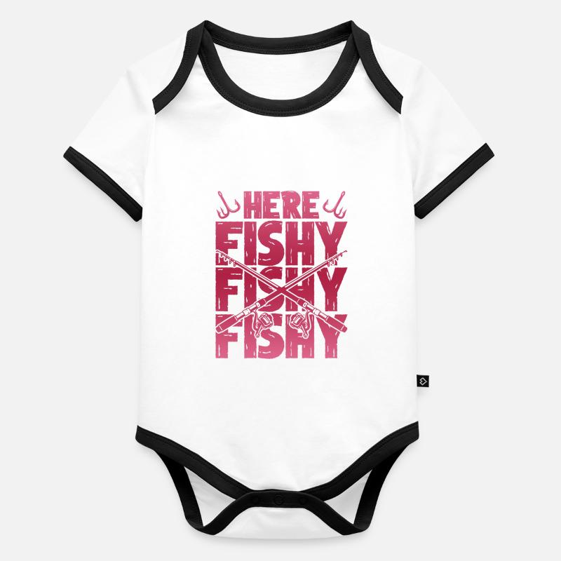 slogan de pêche louche Body Bébé bio contrasté manches courtes
