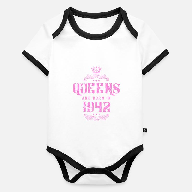 né en 1942 Body Bébé bio contrasté manches courtes