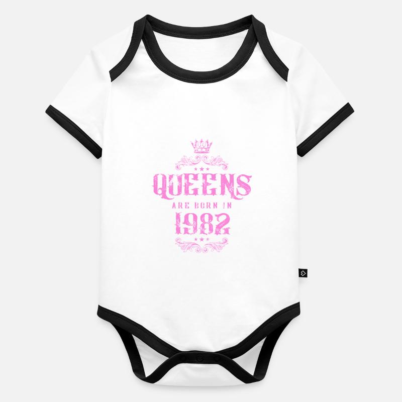 né en 1982 Body Bébé bio contrasté manches courtes