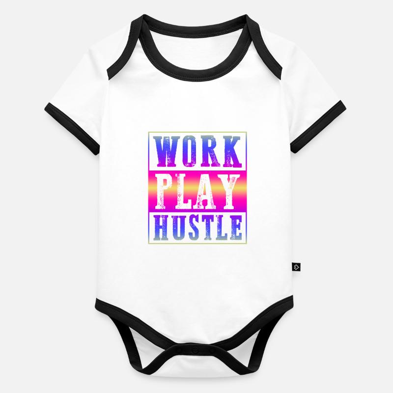 work hustle Organic Baby Contrasting Bodysuit