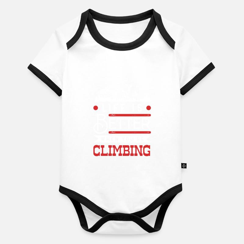 leben ist besser klettern Baby Bio-Kurzarm-Kontrastbody