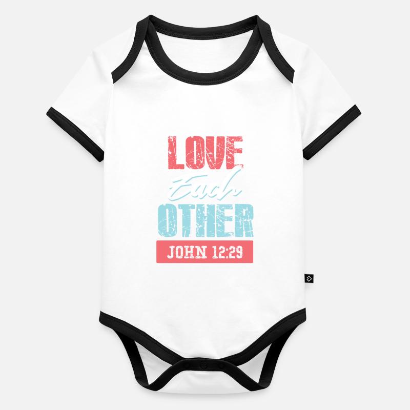 bibelvers liebe jesus spruch Baby Bio-Kurzarm-Kontrastbody