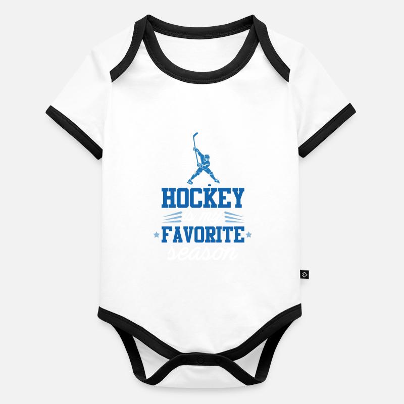 Saison de hockey sur glace Body Bébé bio contrasté manches courtes