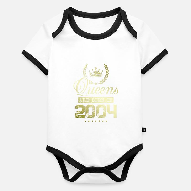 Queens nées en 2004 Body Bébé bio contrasté manches courtes