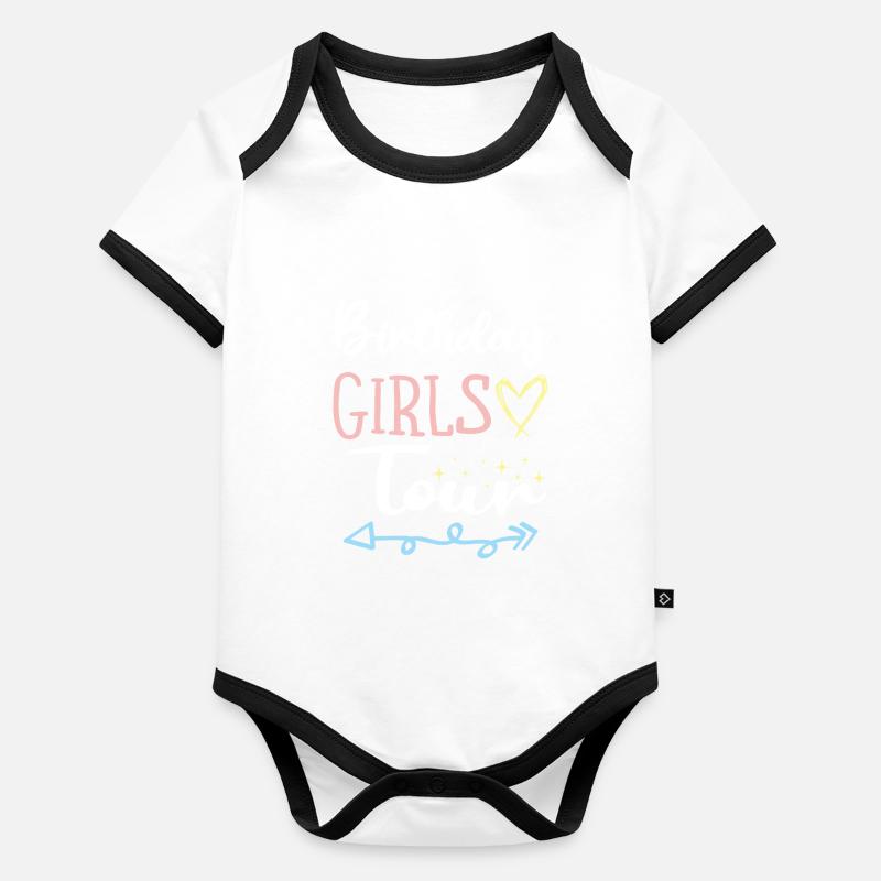 Visite des filles d’anniversaire Body Bébé bio contrasté manches courtes