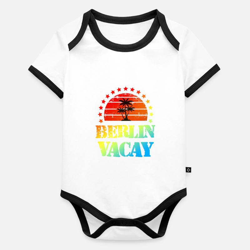 Vacances à Berlin Body Bébé bio contrasté manches courtes