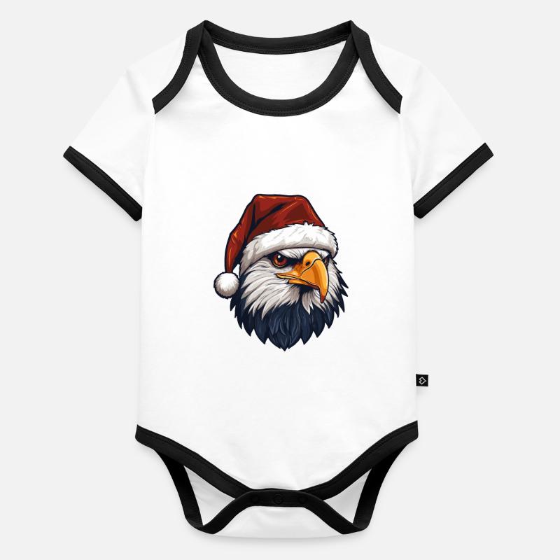 Eagle Head Christmas Xmas Organic Baby Contrasting Bodysuit