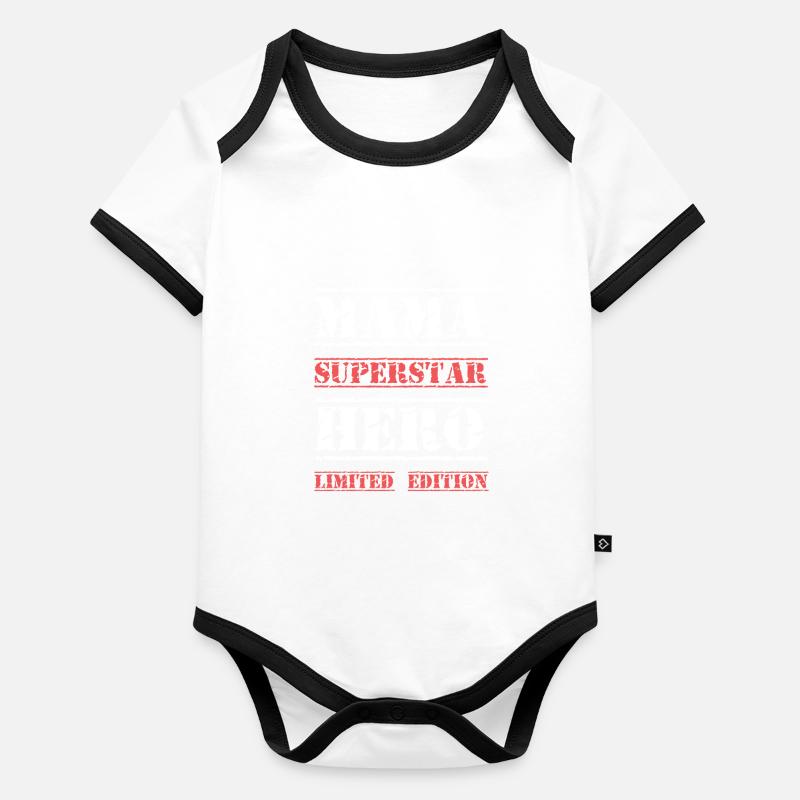 Meilleure citation de maman star Body Bébé bio contrasté manches courtes