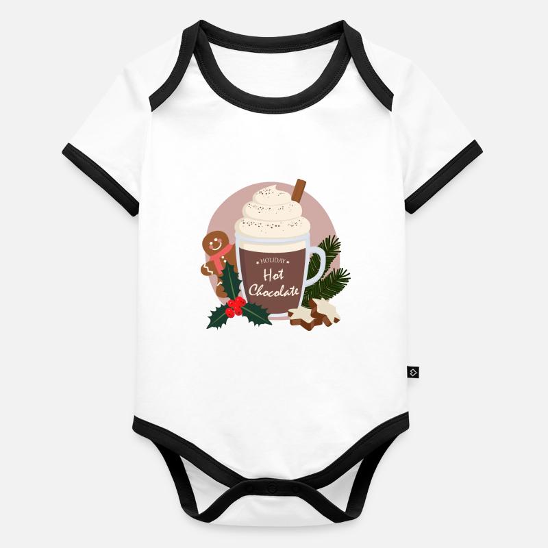 hot chocolate christmas Organic Baby Contrasting Bodysuit