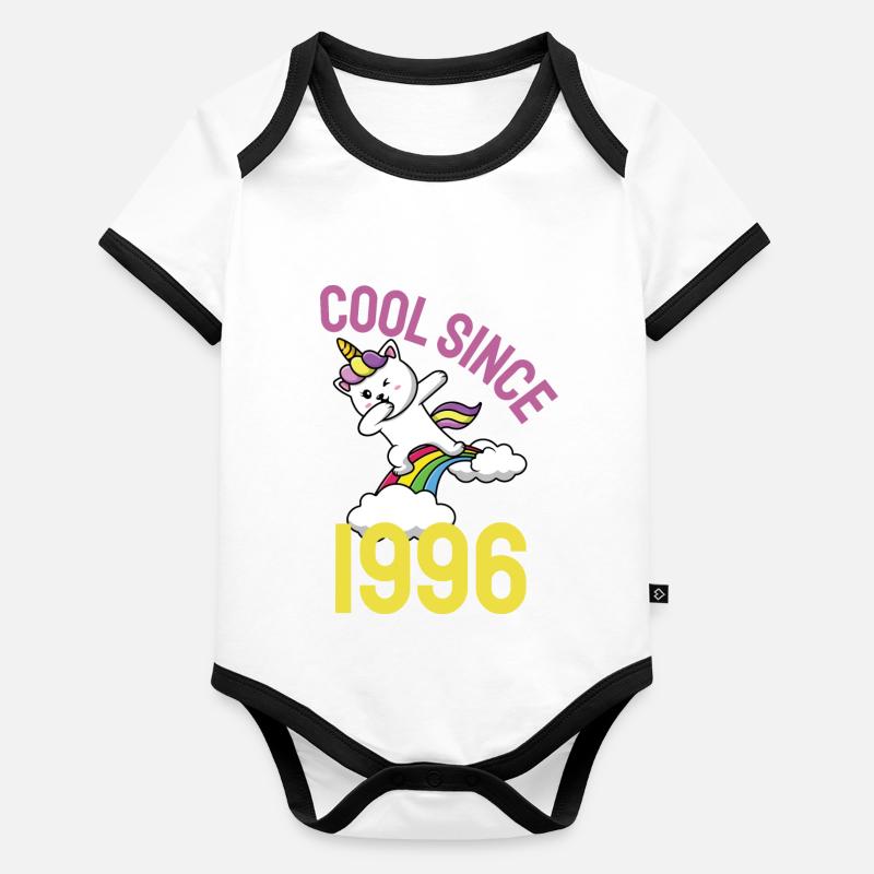 Cool seit 1996 Dabbing Katze 26. Geburtstag Baby Bio-Kurzarm-Kontrastbody