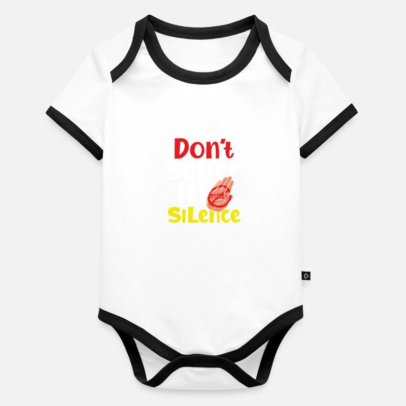Anti Bully Gift Ne souffrez pas en silence Anti Body Bébé bio contrasté manches courtes