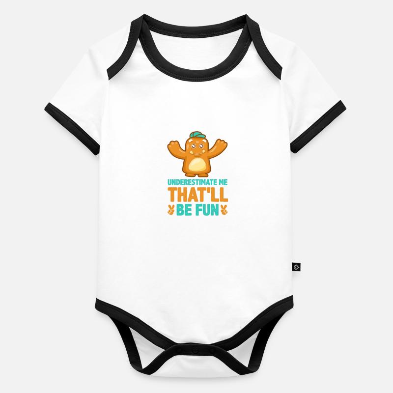 Süßes Monster unterschätze mich, das wird Spaß machen Baby Bio-Kurzarm-Kontrastbody