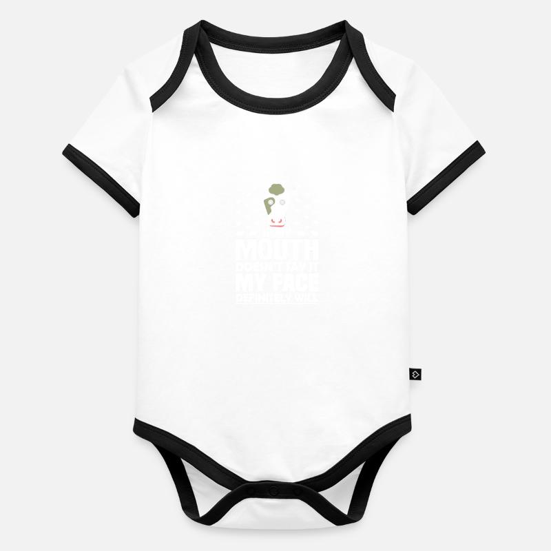 Sarcastic Cow Mouth Doesn't Say It Face Will Organic Baby Contrasting Bodysuit