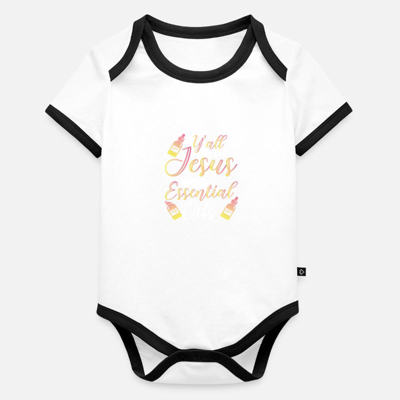 Christliches Geschenk Ihr alle braucht Jesus und ätherische Öle Baby Bio-Kurzarm-Kontrastbody