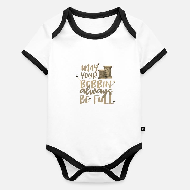 Näherin Geschenk Möge Ihre Spule immer voll sein Baby Bio-Kurzarm-Kontrastbody