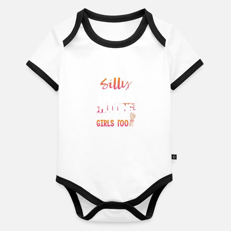Girl Mudder Gift Silly Boys Mudding est pour les filles Body Bébé bio contrasté manches courtes