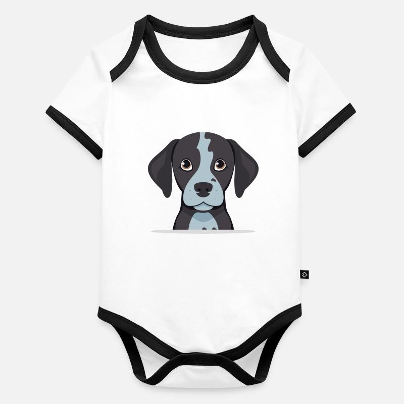 Conception de chien mignon pour les propriétaires de chiens Body Bébé bio contrasté manches courtes