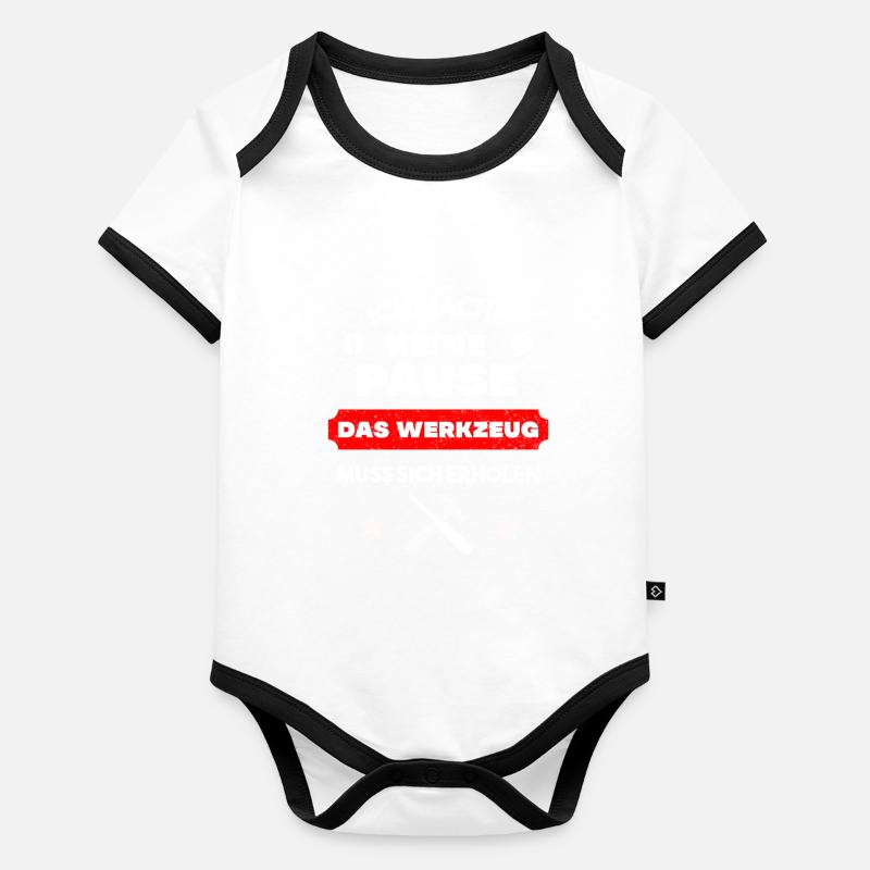 Werkzeug Baby Bio-Kurzarm-Kontrastbody