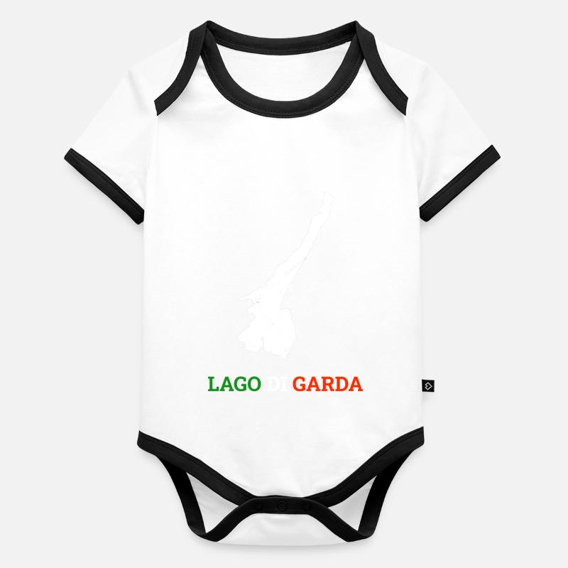 Lac de Garde Lago Di Garda Cadeau de Vacances Body Bébé bio contrasté manches courtes