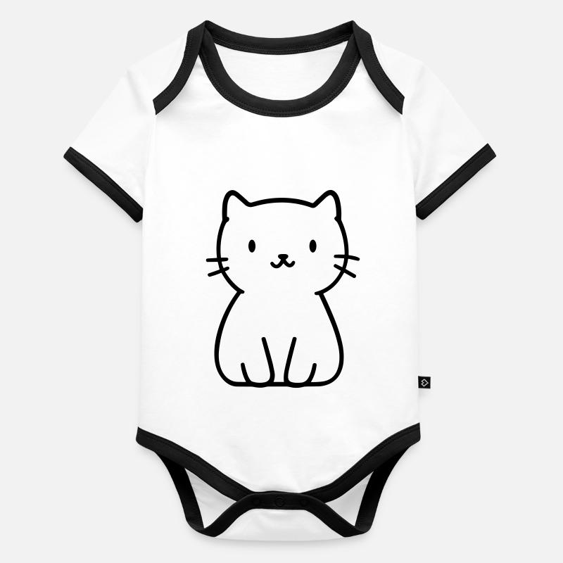 chaton Body Bébé bio contrasté manches courtes