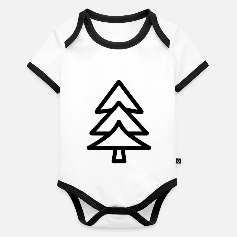Sapin de Noël Body Bébé bio contrasté manches courtes