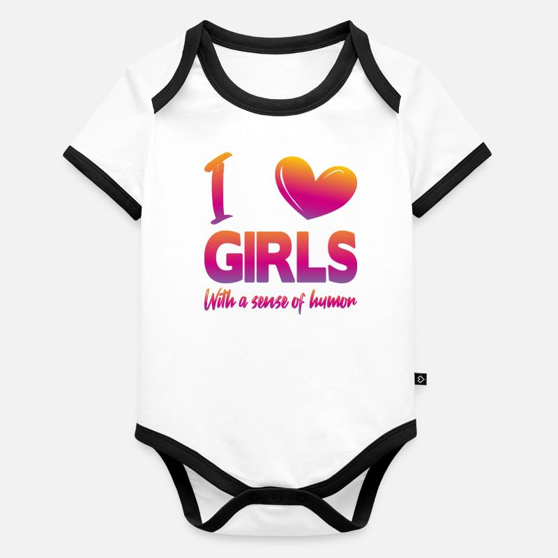 J’aime les filles Body Bébé bio contrasté manches courtes