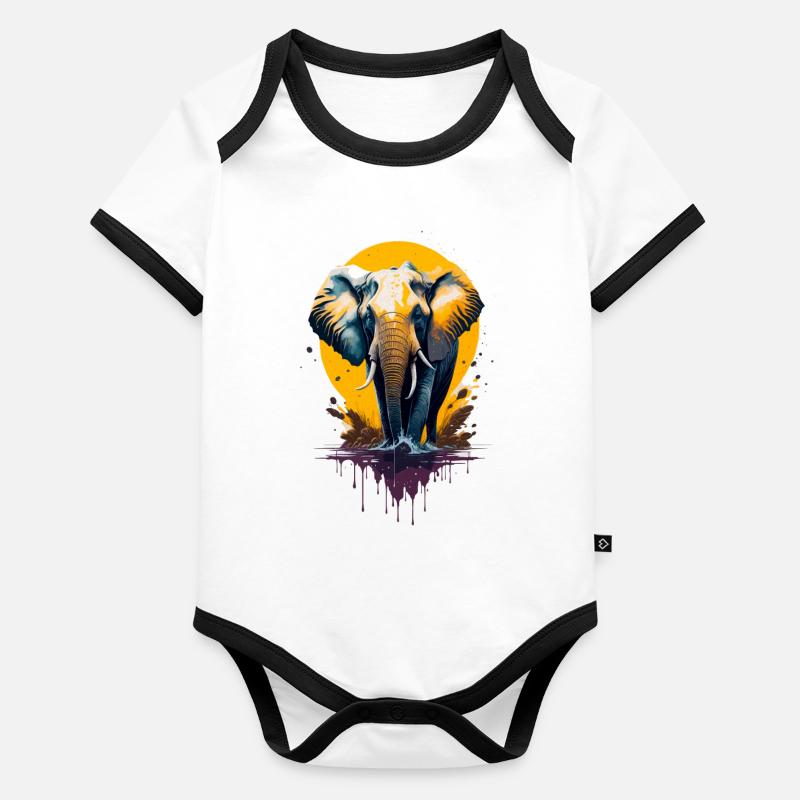 Elefant Baby Bio-Kurzarm-Kontrastbody