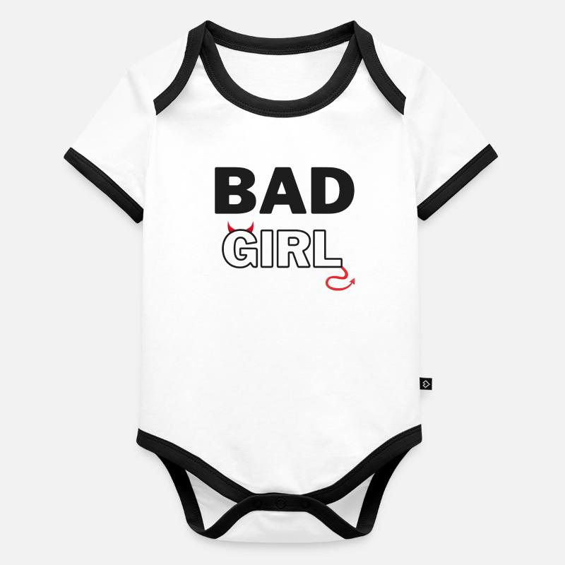 Tasche Mädchen - böses Mädchen 02 Baby Bio-Kurzarm-Kontrastbody