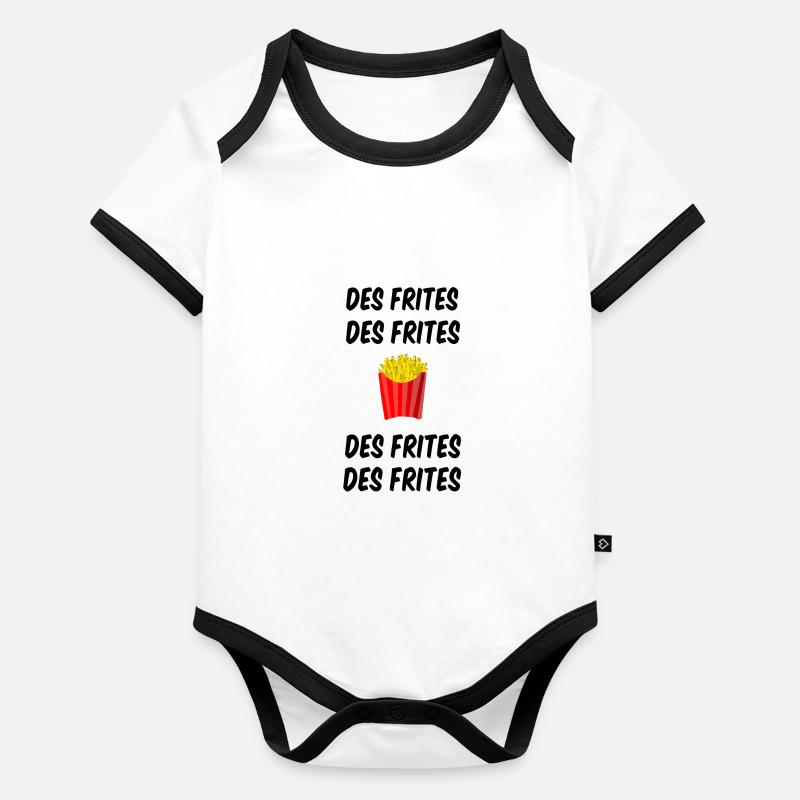 Frites Frites Frites Body Bébé bio contrasté manches courtes