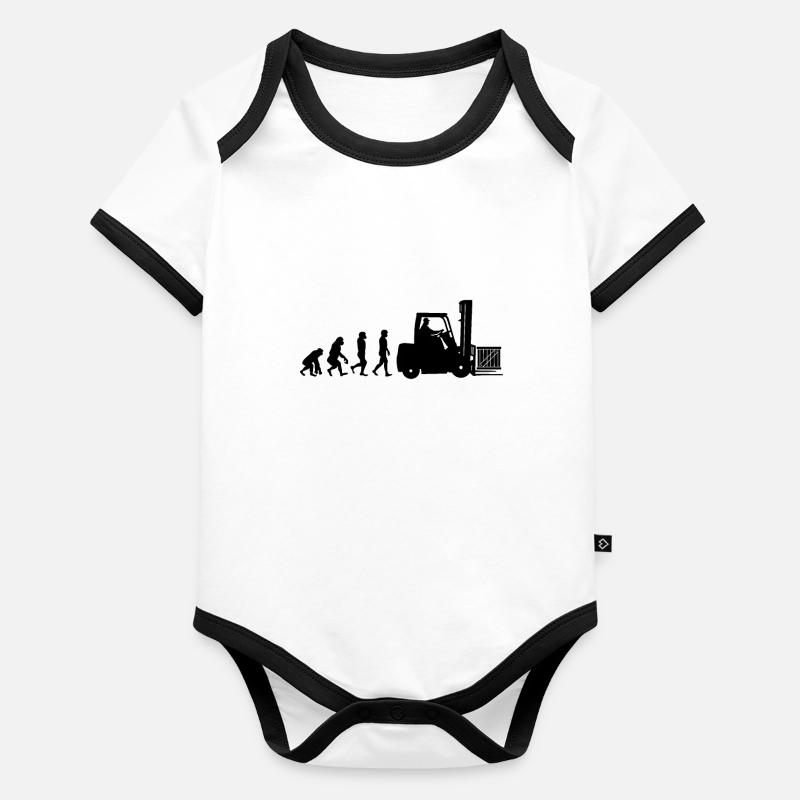 Evolution eines Staplerfahrer Baby Bio-Kurzarm-Kontrastbody