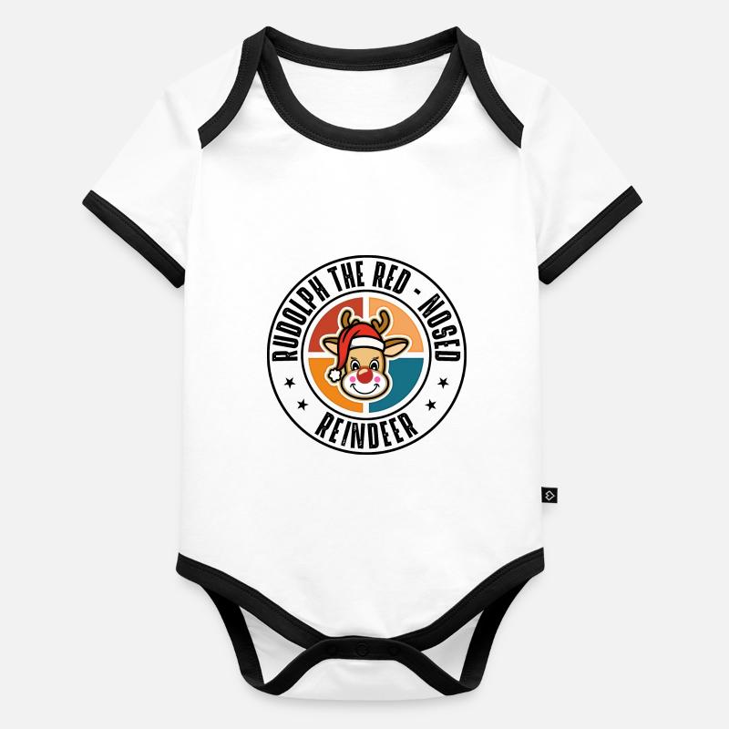 Rudolph Body Bébé bio contrasté manches courtes