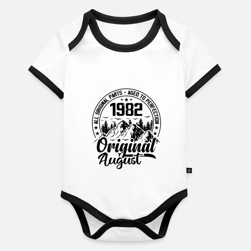1982 août Original : 42 Ans cadeau Anniversaire Body Bébé bio contrasté manches courtes