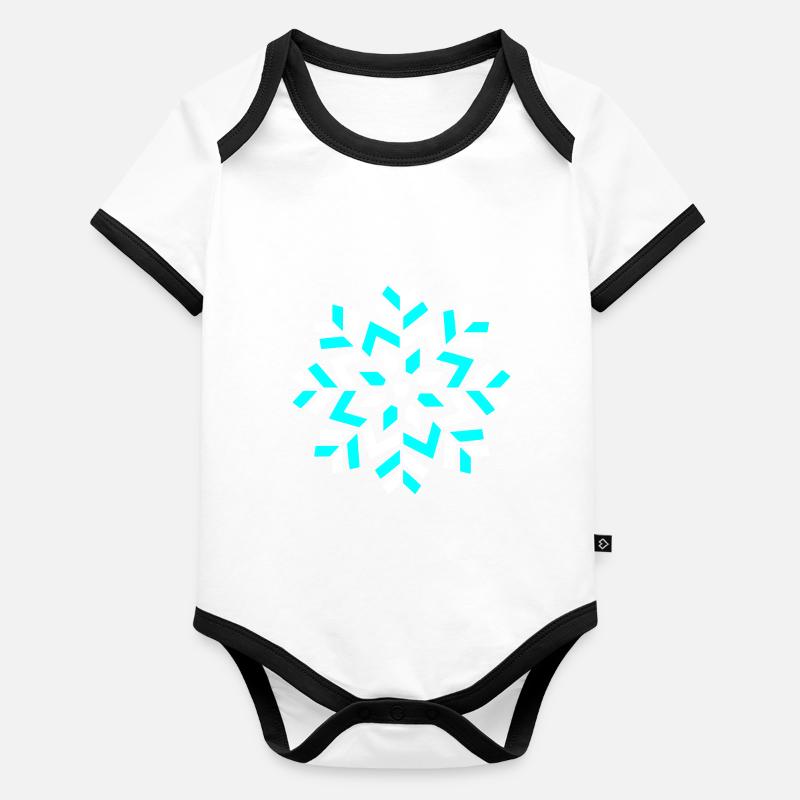 Snowflake Winter Icon Organic Baby Contrasting Bodysuit
