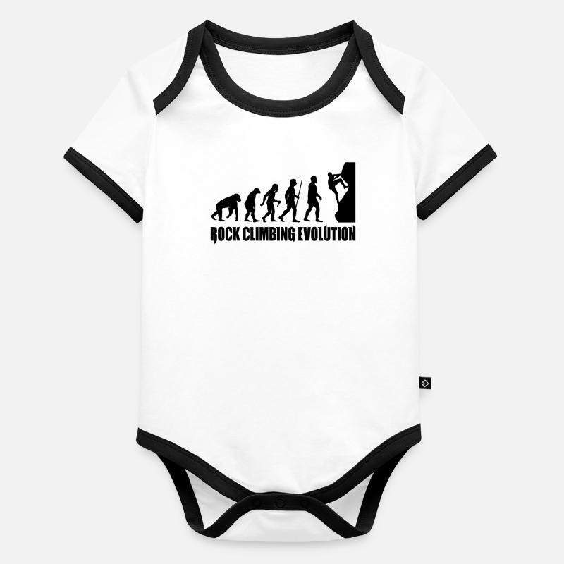 rock climbing evolution felsklettern klettern Baby Bio-Kurzarm-Kontrastbody