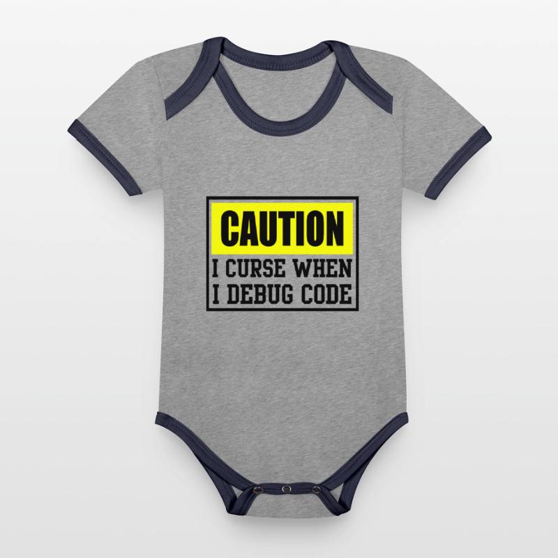 6 stages of debugging computer code coden bugs Organic Baby Contrasting Bodysuit