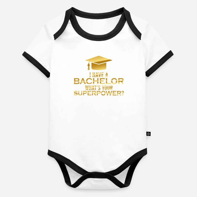 bachelor king bachelor roi diplômé uni student Body Bébé bio contrasté manches courtes