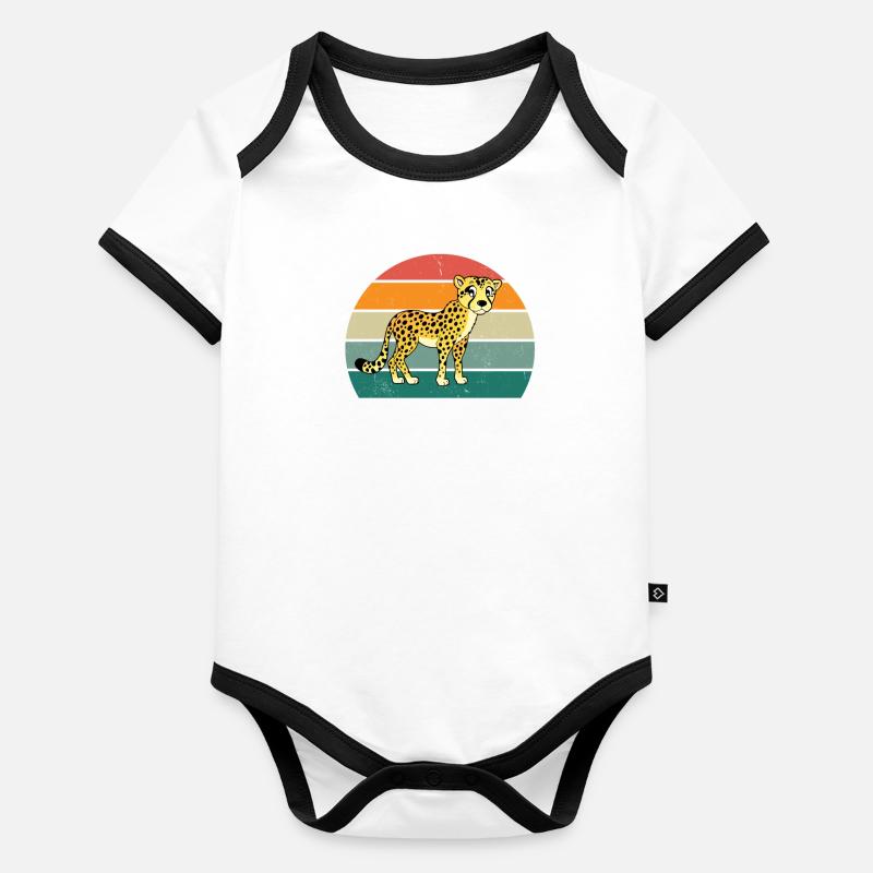 big cats speed fast hunter cheetah Organic Baby Contrasting Bodysuit