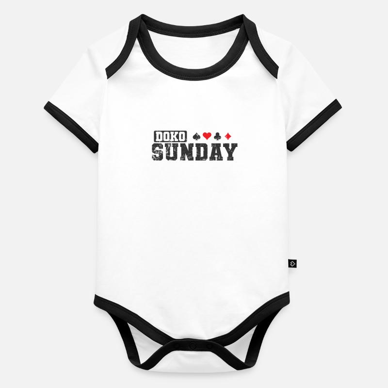 Doko Sunday Double Head Card Game Hobby Organic Baby Contrasting Bodysuit