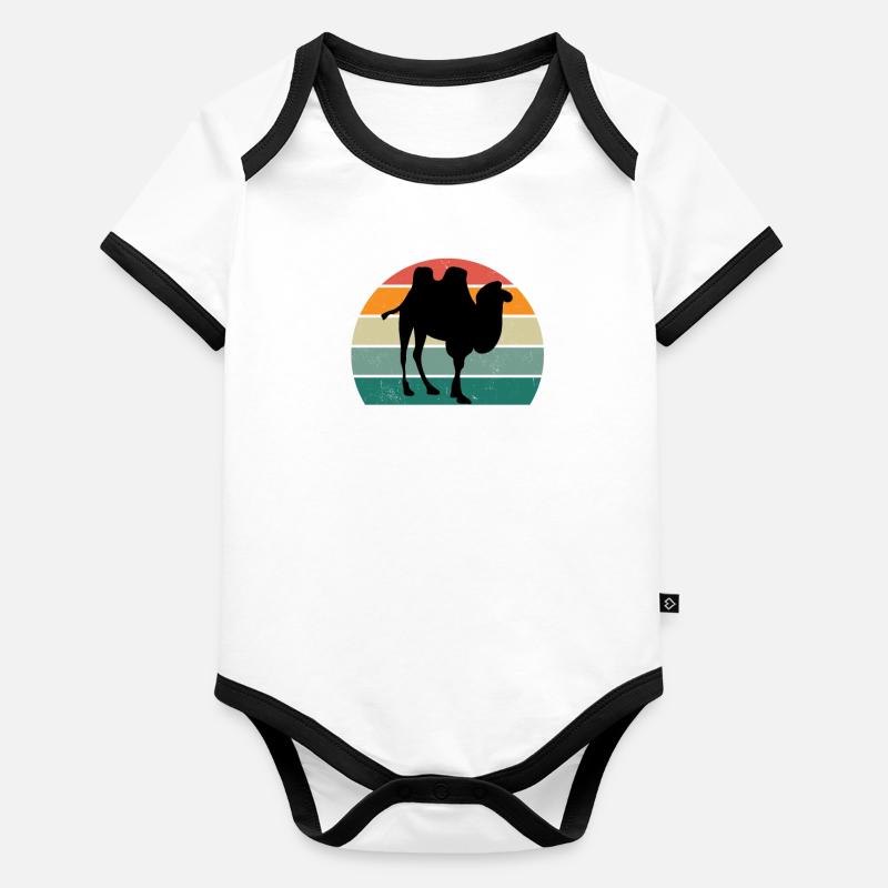 Camels Trample Animal Desert Arabia Dromedary Camel Organic Baby Contrasting Bodysuit