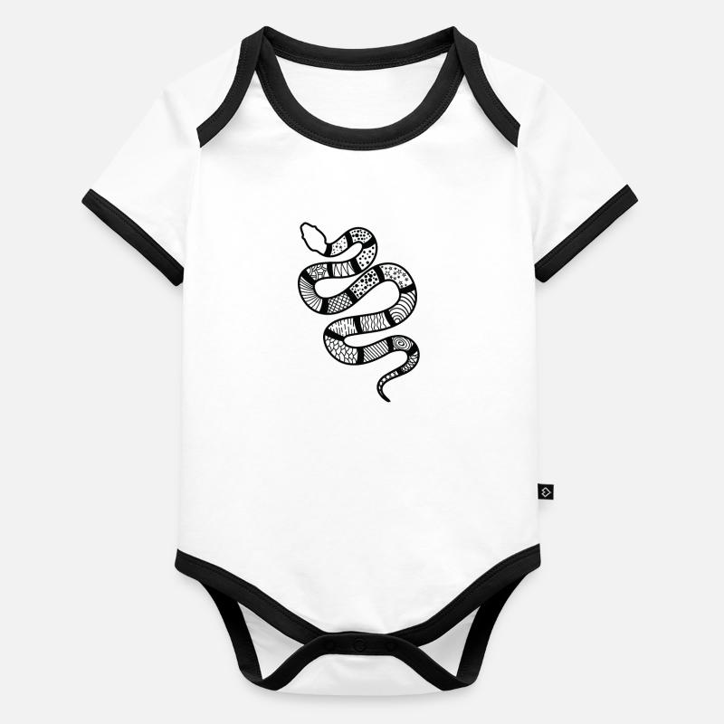 Snake with pattern terrarium reptile animal Organic Baby Contrasting Bodysuit