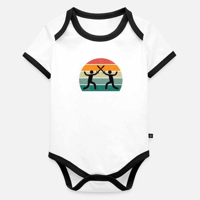 Sword Fighting Sword Blade Lance Sabre Dagger Body Bébé bio contrasté manches courtes