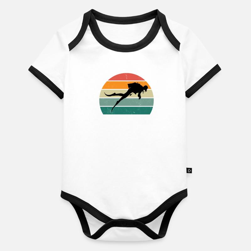 diver diver dive oxygen diving Organic Baby Contrasting Bodysuit