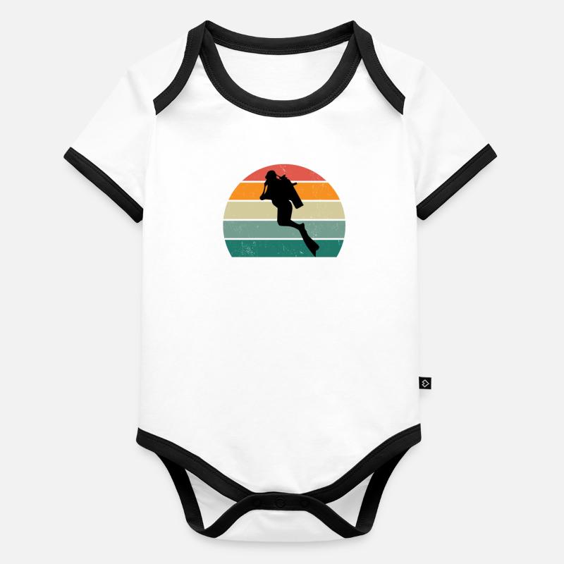 diver diver dive oxygen diving Organic Baby Contrasting Bodysuit