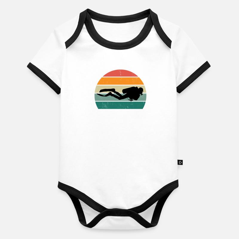 diver diver dive oxygen diving Organic Baby Contrasting Bodysuit