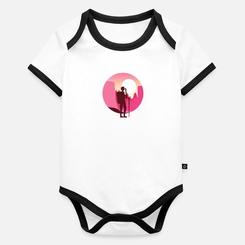 Hikers Hikers Mountains Mountain Valley Valleys Hiking Organic Baby Contrasting Bodysuit