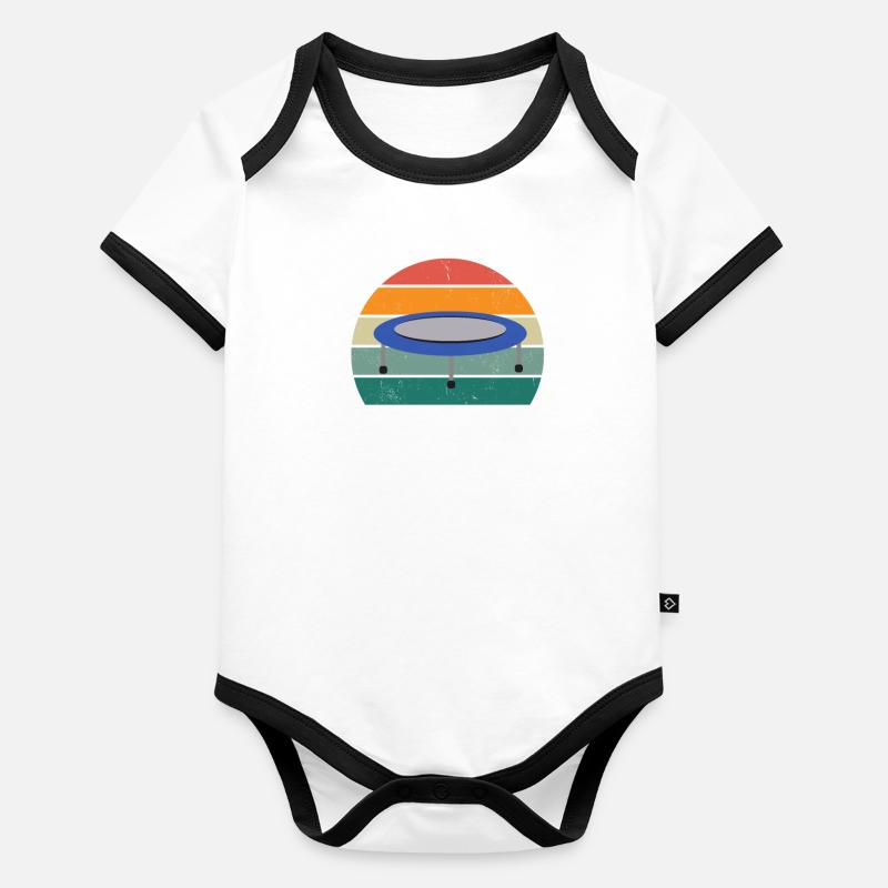 Trampolinspringer Trampolinspringerin Trampolin Baby Bio-Kurzarm-Kontrastbody