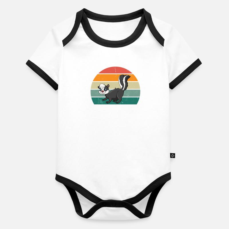 Skunks stink mammals defend skunk Organic Baby Contrasting Bodysuit