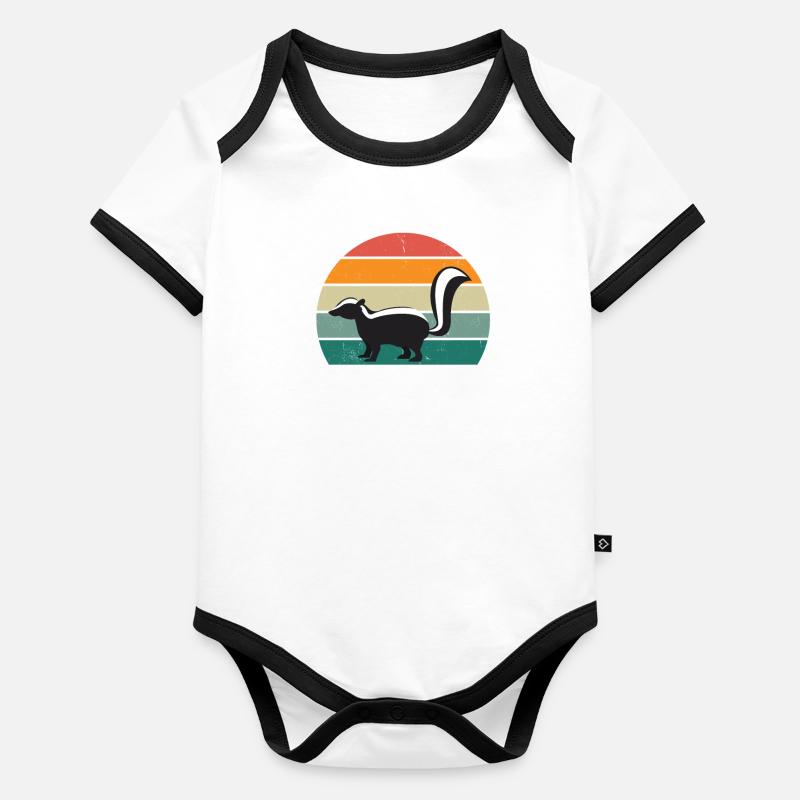 Skunks stink mammals defend skunk Organic Baby Contrasting Bodysuit