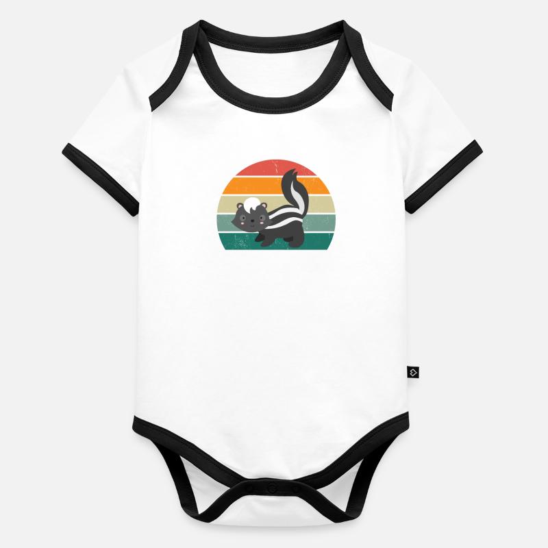 Skunks stink mammals defend skunk Organic Baby Contrasting Bodysuit